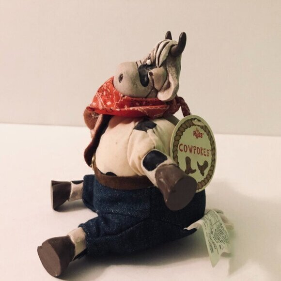 Vintage Russ Berrie Cowpokes Kathleen Kelly Ceramic Bean Bag  Cow - Picture 3 of 12